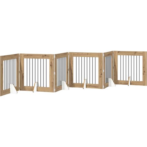 Cancello per cani pieghevole con supporti 6 pcs 482 cm vidaXL