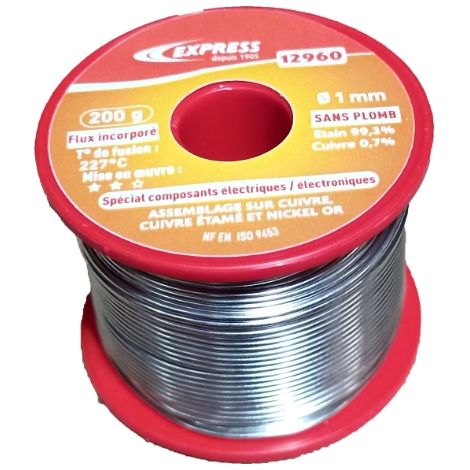 12960 12960METAL APORTACION 200GR. 99,3%Sn/0,7%Cu-1MM