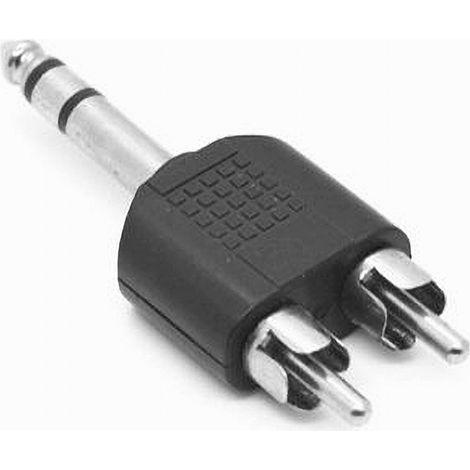 Adaptateur Audio Stéréo Connecteur 2 Rca Mâle Vers Aux 6,5 Mm Mâle C-044