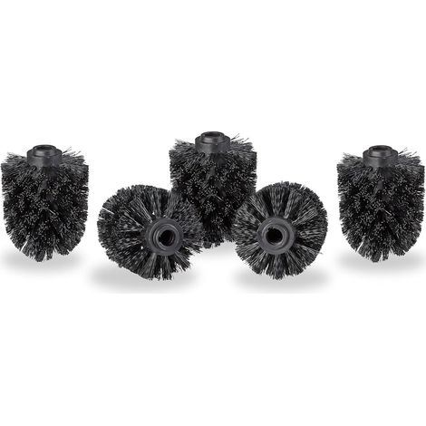 Tête de rechange pour brosse WC en plastique noir 7 x 7 x 9 cm (1/5)