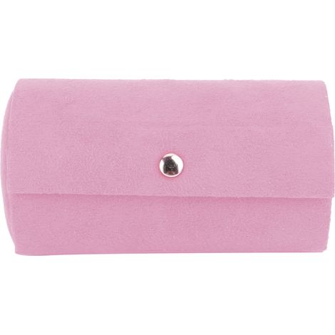 Coffre de rangement pliable cylindrique multifonction pour bijoux, rose, boîte pliable pratique et portable (1/5)