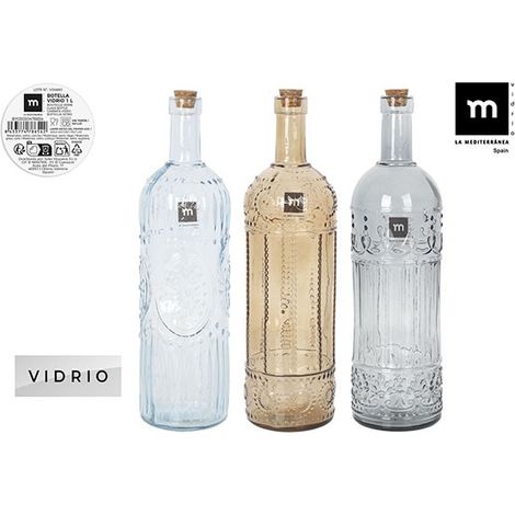 (12 u.) BOTELLA VIDRIO PINTADA SURTIDA