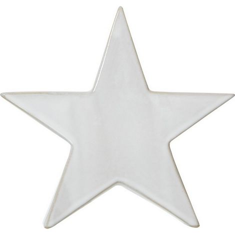 Large Standing Star Decoration - Ceramic - L5 x W20 x H19 cm - White