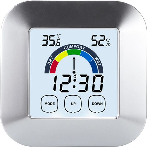 Horloge météo électronique Tactile Température et humidité Thermomètre et hygromètre d'intérieur Thermomètre indicateur de Confort