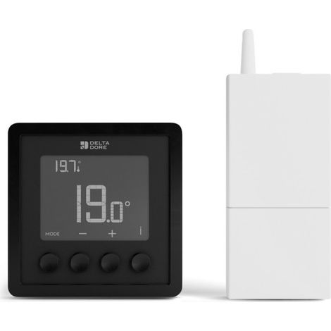 Tybox RF 210 BK Thermostat sans-fil hydraulique et aéraulique - noir - Delta Dore 6051150 (1/3)