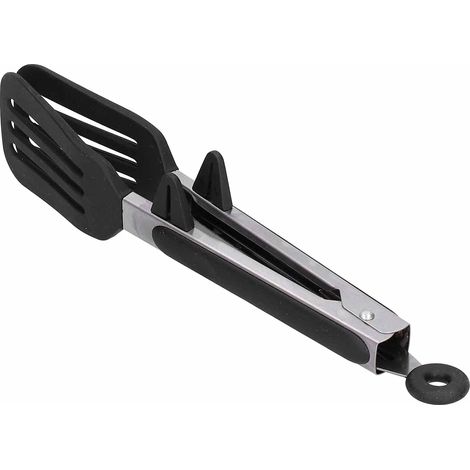 Pince à Barbecue en Acier Inoxydable Silicone, 9 Pouces résistant à la Chaleur Pince de Cuisine, Pince de Cuisine avec poignée antidérapante en Noir, pour la Cuisine à la Maison de Cuisson (1/5)