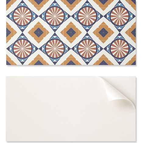 Panel de vinilo autoadhesivo con estampado geom茅trico de c铆rculos, 100x50 cm.