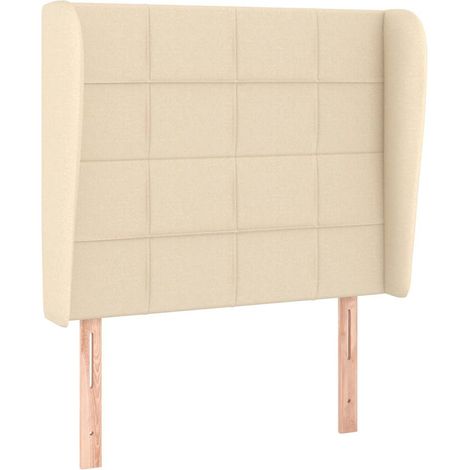 Maison Exclusive - Cabecero con orejas de tela color crema 93x23x (1/5)