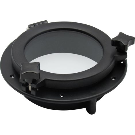 Black Round Marine Ship Porthole Window  (215MM Boat Narrowboat Yacht)