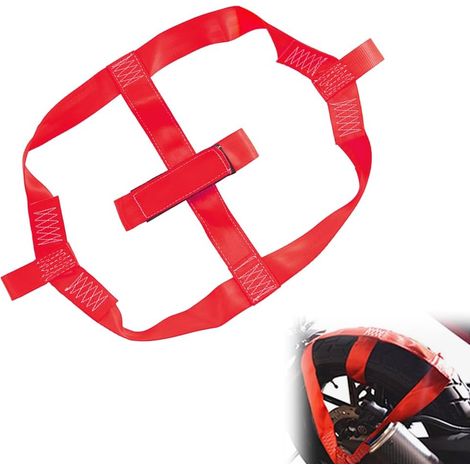 Sangles de serrage pour moto, sécurité de transport, sangle de serrage universelle pour remorque, sangle de serrage pour accessoires de moto, sangle d'arrimage de roue arrière (rouge) (1/5)