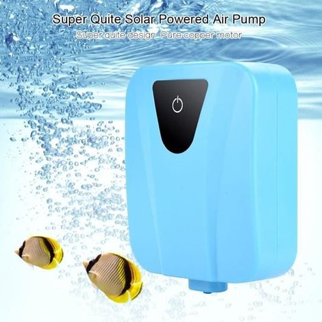Oxygénateur à énergie solaire - Non spécifié - Pompe à air aquarium - 3600mAh - Imperméable - Bleu