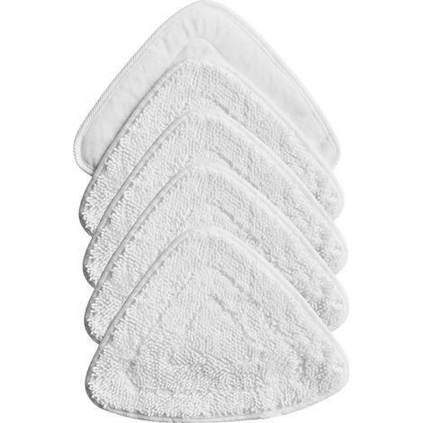 Vileda 5er-Pack Ersatzpads für Vileda Dampfmopps, dreieckiges Mikrofaser-Reinigungstuch (weiß)