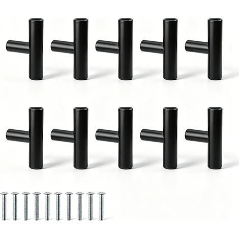 10 Pièces Poignee de Meuble, Acier Inoxydable Boutons de Portes pour Placards, Conception Vis Trou Profond Poignee de Meuble Cuisine, Style Simple, pour Armoires Cuisine, Coiffeuses, Tiroirs (1/5)