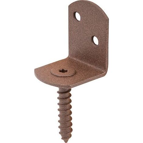 Support de clôture tressé DURAVIS® en forme de L, matériau : Acier, bleu zingué, surface : brun rouille (1/3)