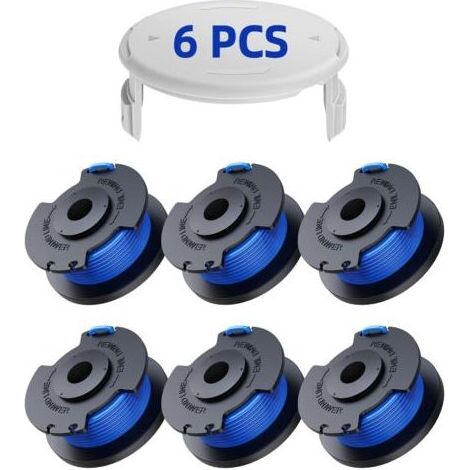 7 Pack Bobine Fil Coupe Bordure remplacements pour Ryobi One + AC14RL Coupe Bordures(6 Bobine Fil Coupe Bordure,1 Couvercle) (1/5)
