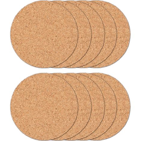 Sous-verres En Liège - Ronds Avec Bords Arrondis - Pour Table À Café Et Bureau - Lot De 10 Pièces (1/5)