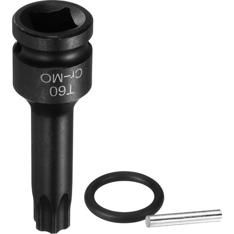Douille Hexagonale À Choc, Douille Torx T60 À 6 Crans 1/2" Pour Percussion Acier CR-MO Avec Goupille Joint Torique Pour Perceuses Ateliers Garage Adaptateur (1/5)