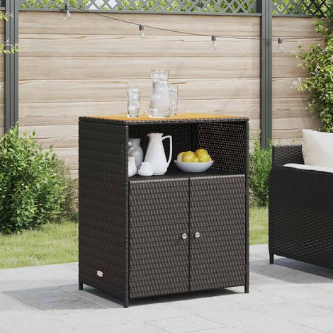 vidaXL Armadietto Nero 70 x 50 x 87 cm Poliestere e Rattan Roly