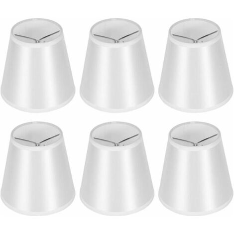 6 Pièces Abats Jour de Lampe en Tissu, Petit Abat Jour a Pince pour Lampes de Table Lustre Appliques Murales Ampoules, 9x14x13cm (1/5)