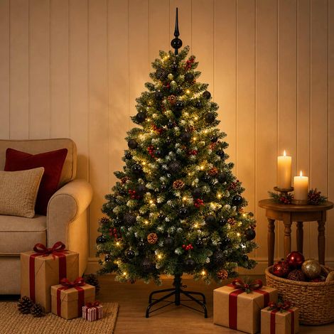 vidaXL Árbol de Navidad artificial verde con bolas 150 cm 150 LED (1/5)