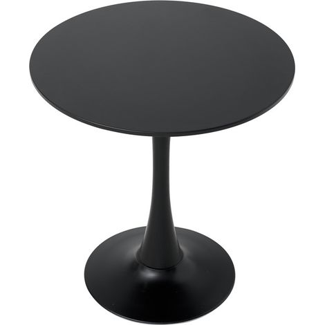 Wokaka Tavolo da pranzo rotondo moderno – Stile scandinavo – 2-4 persone – 70 cm – Nero