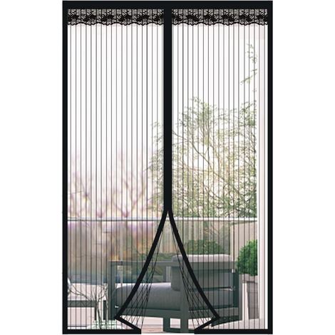 Moustiquaire de porte magnétique 100x220cm – Rideau anti-moustique en polyester – Installation facile sans perçage – Pour portes balcon et terrasse – Blanc