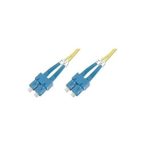 DIGITUS DK-2922-01, Kabel De Glasfaser OS2, 1 m, SC zu SC, Duplex, 1/10 Gbit/s, Kabel LAN De Singlemode Glasfaser SM, Typ De Faser: 9/125 µ, Gelb (1/3)
