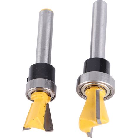 Lot de 2 fraises à queue droite pour queue d'aronde en acier carbone et alliage, tige 1/4 pouce, coffret de rangement, pour bois et matériaux composites (1/5)