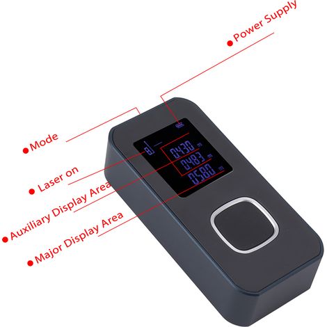 Outil de mesure laser portatif, mini instrument de mesure infrarouge pour la surface, la hauteur des fenêtres, la taille des canapés SW26A 0,05-60 m