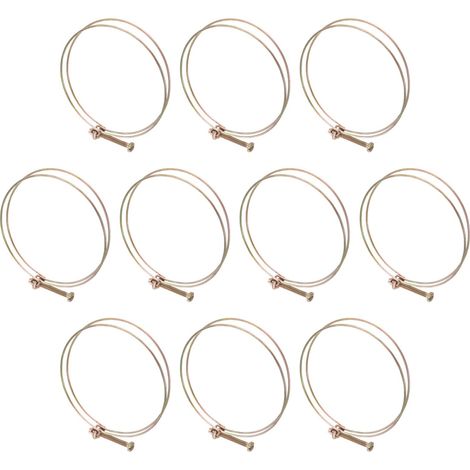 10pcs Collier De Serrage Réglable À Double Fil 110-115mm Collier De Serrage En Acier Carbone Pour Tuyau Flexible Pour Collecteur De Poussière PVC Pompe À Eau Piscine (1/5)