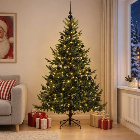 vidaXL Árbol de Navidad artificial con bolas 180 cm 300 LED (1/5)