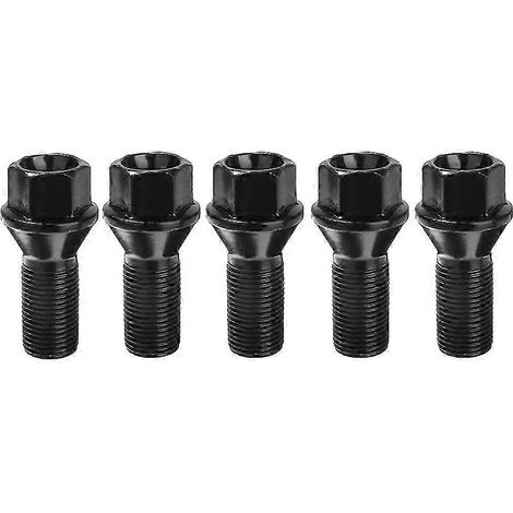 Lot de 5 écrous de roue antivol noirs M14 x 1,25 en acier 36136781151 pour - X3 X5 E70 E71 F20 F25 X5 X6 (1/5)