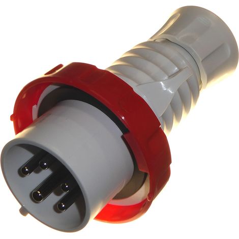 Prise Mobile Droite IP69 3P+N+E 32A 380-415V 50/60Hz Câblage à Vis Rouge (1/4)