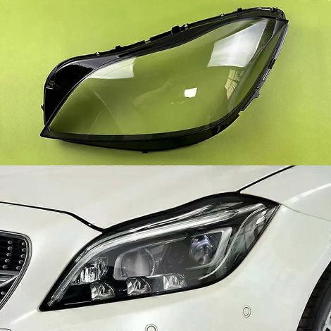 S'applique à : Cache de phare, coque de phare, boîtier transparent en plexiglas, remplace la lentille d'origine pour Mercedes-Benz CLS W218 2016-2017 (gauche) (1/5)