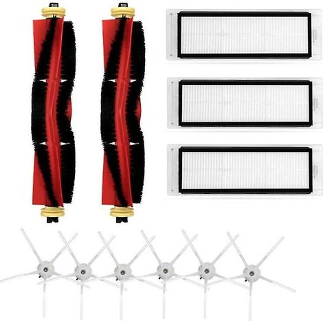 AMXCNOY HEPA-Filterset für Haupt- und Seitenbürsten des Mi 1s Saugroboters (Modelle: S50, S51, S55, S6, T4, T6, T60, T61, T65 P) (1/3)