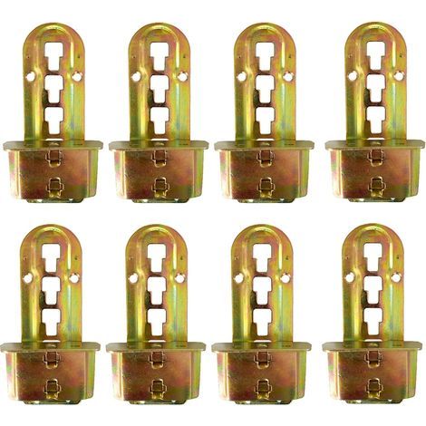 Betthalterungen, verstellbare Metallbetthalterungen, Befestigungswinkel für Lattenroste und deren Mittelstrebe, Möbelverbinder, Chromgelb, 8er-Set