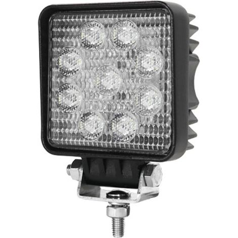 Phare de Travail LED carré 27W 3,8" Faisceau flood pour Moto Camion 4x4 - CREE (1/5)