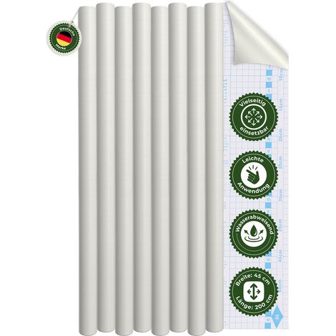Klebefolie Klebefolie Möbel – Möbelfolie selbstklebend Weiß 2er Set, 2 x 45 x 200 cm, zuschneidbar, rückstandsfrei entfernbar – Veluxis