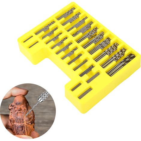 Ensemble de 150 mini forets hélicoïdaux pour agrandir les trous, accessoire de quincaillerie en acier rapide de 0,4 à 3,2 mm (1/5)