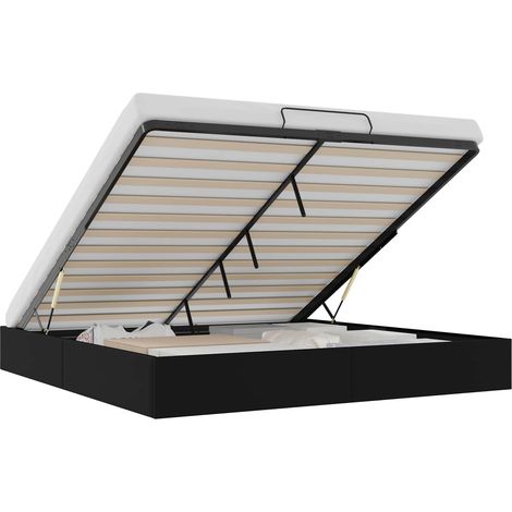 Ottoman Bed Frame Black King Size Faux Leather vidaXL (1/5)