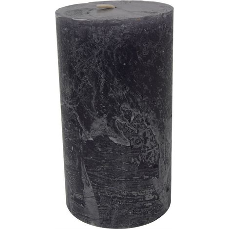 Libra Rustica Pillar Candle - Paraffin - L7 x W7 x H12 cm - Dark Grey