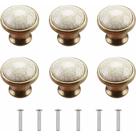 Furniture Knobs, Cabinet Door Knobs, 6 Pieces, Porcelain Furniture Knobs, Vintage Furniture Knobs, Door Knobs, Dresser Knobs, Ceramic Door Knobs, Kitchen Door Knobs (1/4)