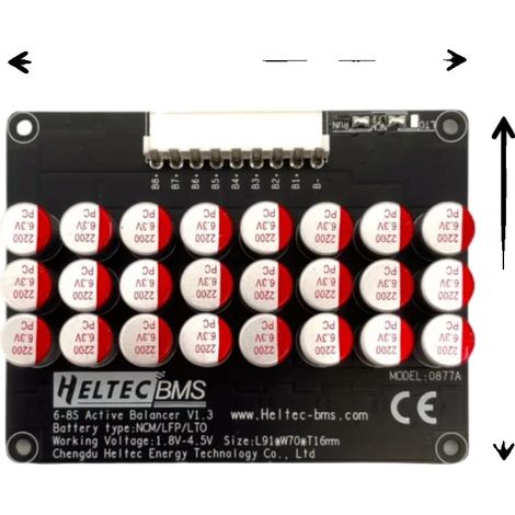 Balanceador de baterías, compatible con baterías de litio, protección automática contra subtensión, 6-8S 5A (1/2)