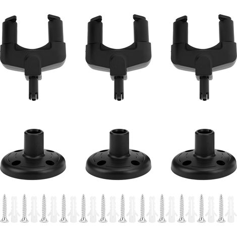 3 Crochets Mural Guitare Noir Universels Support pour Basse Ukulélé (1/5)