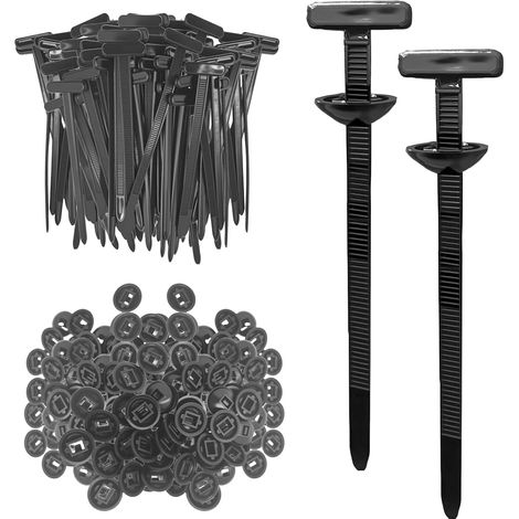 Attache Cable - Nylon Noir - 100 Pièces - 250 mm x 2.5 mm - Pour Fixation Automobile Garage Maison - Universel Auto-verrouillant