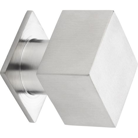 Möbelknopf NEWCASTLE Länge 25 mm Höhe 32 mm Edelstahl gebürstet Schrankknopf Griff (1/4)