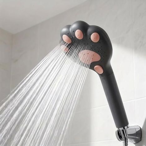 KLVGTIFS PU - Pommeau de Douche avec Filtre 3 Modes de Pression (mélange,pulvérisation,puissant) Buses en silicone souple anti-obstruction Noir (1/5)