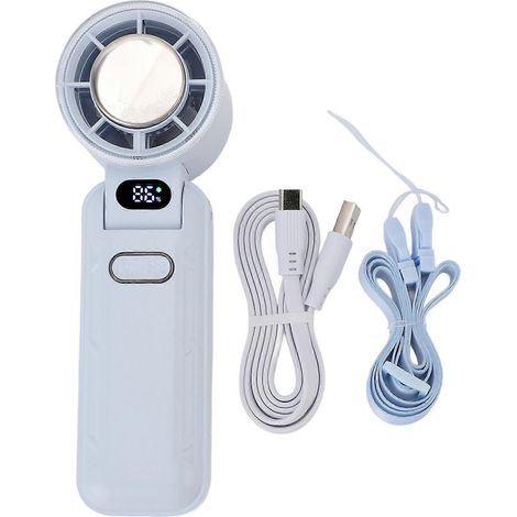 Mini-Faltventilator mit 5 Geschwindigkeitsstufen, leise und per USB aufladbar, schnelle Kühlung mit Digitalanzeige, ideal für Reisen, Zuhause und Strand (1/5)
