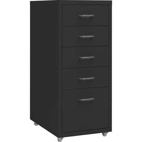 vidaXL Schedario Mobile Nero 28x41x69 cm in Metallo
