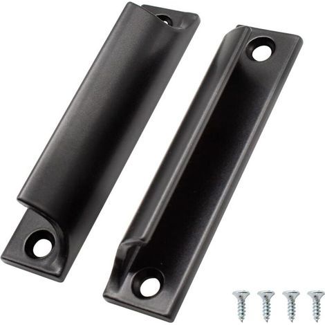 Set di 2 maniglie per porte scorrevoli, maniglie per mobili in alluminio, maniglie nere per mobili da cucina, adatte per porte del balcone, porte scorrevoli, cassetti (1/4)
